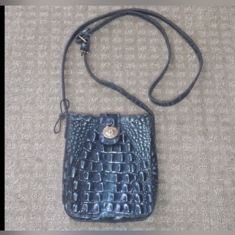 Brahmin Marley Elegant Crocodile-Embossed  Crossbody Purse